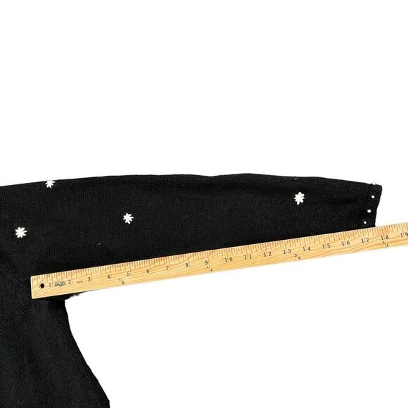 Christmas Cardigan Button Up Sweater Pearls Beads Embroidery Snowflakes Womens S - Picture 8 of 8